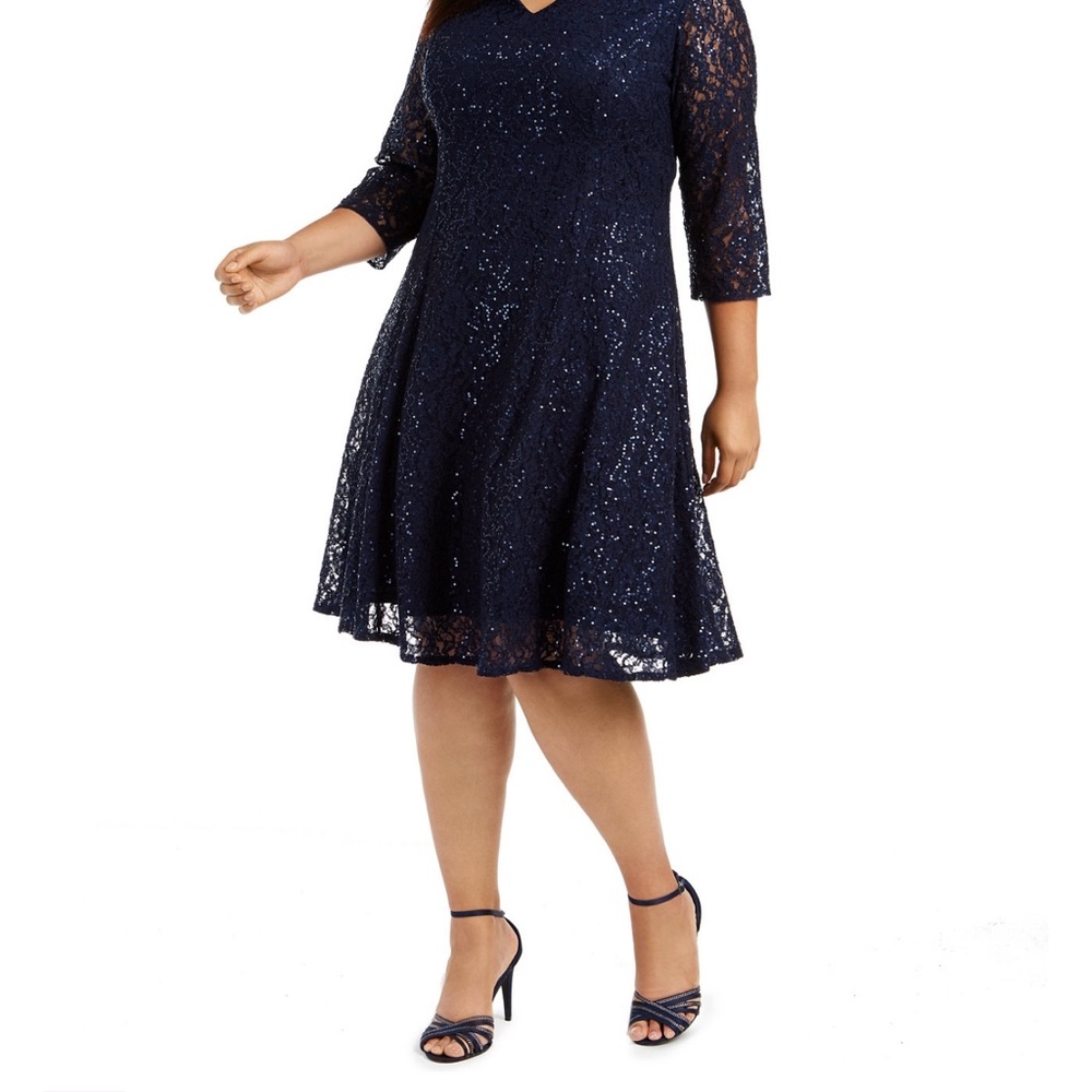 SL Fashions Sequined Lace Dress